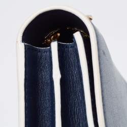 Pre Owned Strathberry Navy Blue Leather East West Shoulder Bags