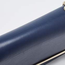 Pre Owned Strathberry Navy Blue Leather East West Shoulder Bags