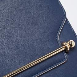 Pre Owned Strathberry Navy Blue Leather East West Shoulder Bags
