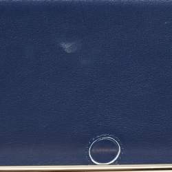 Pre Owned Strathberry Navy Blue Leather East West Shoulder Bags
