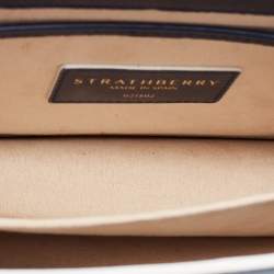 Pre Owned Strathberry Navy Blue Leather East West Shoulder Bags