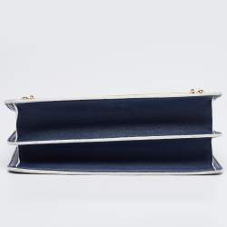 Pre Owned Strathberry Navy Blue Leather East West Shoulder Bags