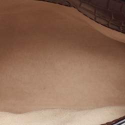 Pre Owned Strathberry Burgundy Croc Embossed Leather Stylist Shoulder Bag