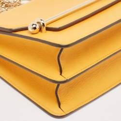 Pre Owned Strathberry Yellow Leather Mini East West Leather Crossbody Bag