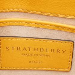 Pre Owned Strathberry Yellow Leather Mini East West Leather Crossbody Bag