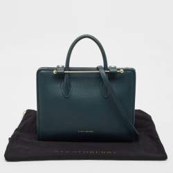 Pre Owned Strathberry Dark Green Leather Midi Tote