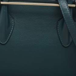 Pre Owned Strathberry Dark Green Leather Midi Tote