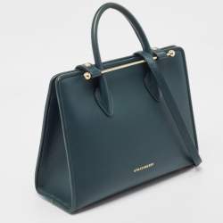 Pre Owned Strathberry Dark Green Leather Midi Tote