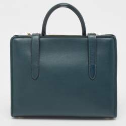 Pre Owned Strathberry Dark Green Leather Midi Tote