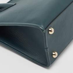 Pre Owned Strathberry Dark Green Leather Midi Tote