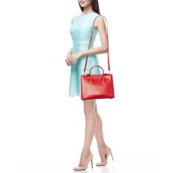 Strathberry Red Leather Midi Tote