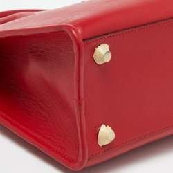 Strathberry Red Leather Midi Tote