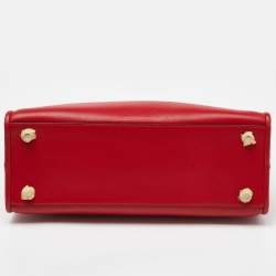 Strathberry Red Leather Midi Tote