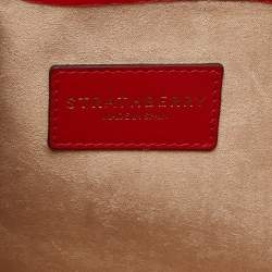Strathberry Red Leather Midi Tote