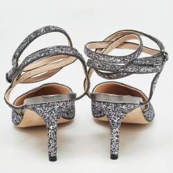 Pre Owned Stuart Weitzman Grey Coarse Glitter The Revel Pumps Size 40.5