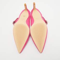 Stuart Weitzman Pink  Suede Dazzle 75 Embellished Mules Size 37
