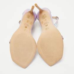 Stuart Weitzman Purple Iridescent Leather Ankle Strap Sandals Size 39