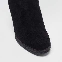 Stuart Weitzman Black Fabric and Suede Knee Length Boots Size 38