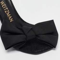 Stuart Weitzman Black Glitter Nudist Ankle Strap Sandals Size 38