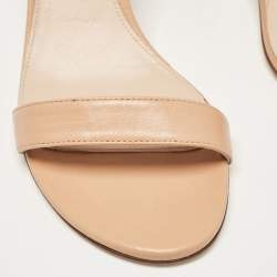 Stuart Weitzman Beige Leather Ankle Strap Sandals Size 40
