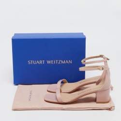 Stuart Weitzman Pink Patent Leather Simplecurve Sandals Size 39