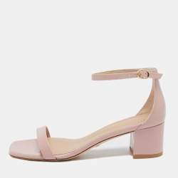 Stuart Weitzman Pink Patent Leather Simplecurve Sandals Size 39