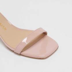 Stuart Weitzman Pink Patent Leather Simplecurve Sandals Size 39