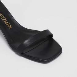 Stuart Weitzman Black Leather Simplecurve Sandals Size 39