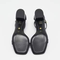 Stuart Weitzman Black Leather Simplecurve Sandals Size 39