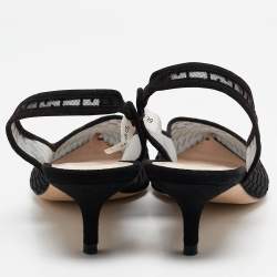 Stuart Weitzman Black Mesh and Suede Pointed Toe Slingback Pumps Size 39