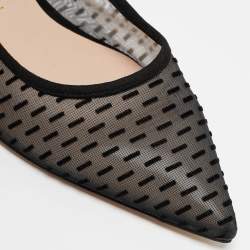 Stuart Weitzman Black Mesh and Suede Pointed Toe Slingback Pumps Size 39