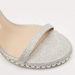 Stuart Weitzman Silver Glitter Nudistchains Ankle Strap Sandals Size 39