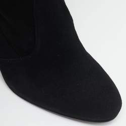 Pre Owned Stuart Weitzman Black Suede Highland Over The Knee Boots Size 37.5