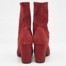 Stuart Weitzman Red Suede Yuliana Ankle Boots Size 39.5