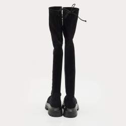 Stuart Weitzman Black Suede Bedforland Over The Knee Boots Size 38.5