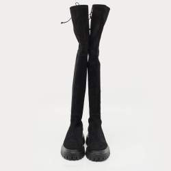 Stuart Weitzman Black Suede Bedforland Over The Knee Boots Size 38.5