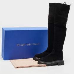 Stuart Weitzman Black Suede Bedforland Over The Knee Boots Size 38.5