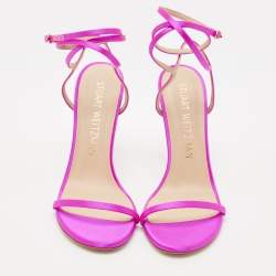 Stuart Weitzman Fuchsia Satin Ankle Strap Sandals Size 41