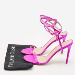 Stuart Weitzman Fuchsia Satin Ankle Strap Sandals Size 41