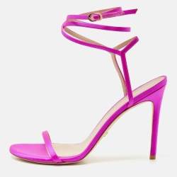 Stuart Weitzman Fuchsia Satin Ankle Strap Sandals Size 41