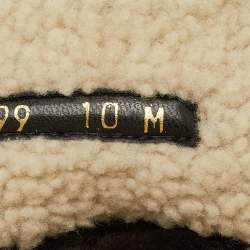 Pre Owned Stuart Weitzman Beige Suede and Shearling Fur Yukon Lace Up Ankle Boots Size 41