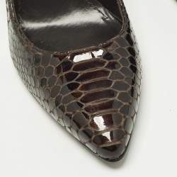 مملوكة مسبقًا حذاء كعب عالي ستيوارت وايتزمان جلد أسود مقدمة مدببة مقاس 38.5