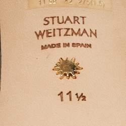 Pre Owned Stuart Weitzman Nudistcurve Size 42 Black Patent Leather Ankle Strap Sandals