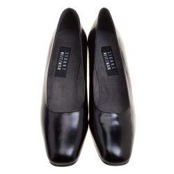 Pre Owned حذاء كعب عالي ستيوارت ويتزمان كعب متدرج جلد أسود مقاس 38.5