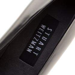 Pre Owned حذاء كعب عالي ستيوارت ويتزمان كعب متدرج جلد أسود مقاس 38.5