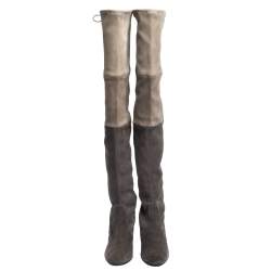 Stuart Weitzman Two Tone Suede Over The Knee Boots Size 38.5