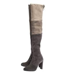 Stuart Weitzman Two Tone Suede Over The Knee Boots Size 38.5