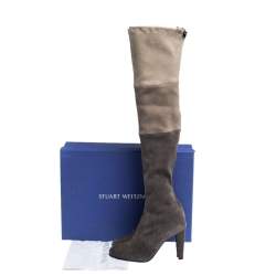 Stuart Weitzman Two Tone Suede Over The Knee Boots Size 38.5
