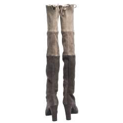 Stuart Weitzman Two Tone Suede Over The Knee Boots Size 38.5