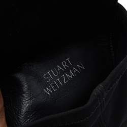Pre Owned Stuart Weitzman Black Suede Hijack Knee Length Boots Size 37.5